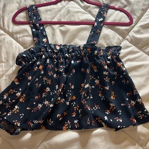 BP floral, flowy cropped tank